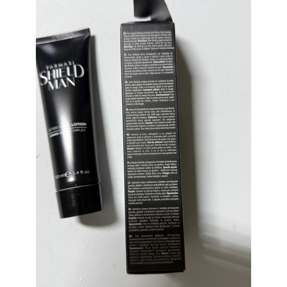 Farmasi Shield Man After Shave Lotion Amino Acid Complex 100ml 3.4 fl oz New Box - Picture 4 of 5